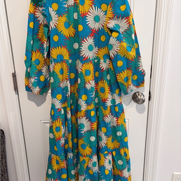 Tuckernuck Salty Paloma Caftan Multi Daisy Long Sleeve Dress NWT Size Small - Picture 7 of 7